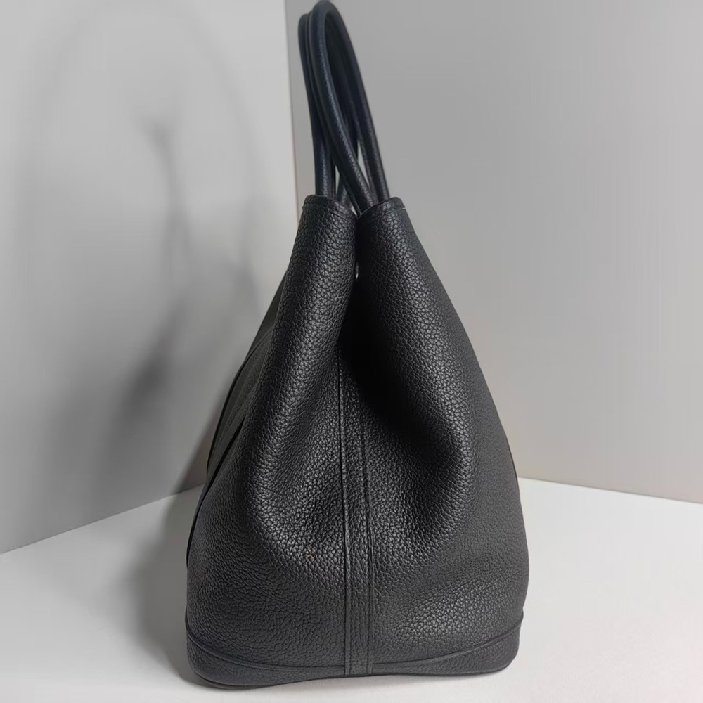 Hermes Garden Party 36 Togo A 2017 Black Silver Hardware Handbag Negonda - Picture 5 of 14